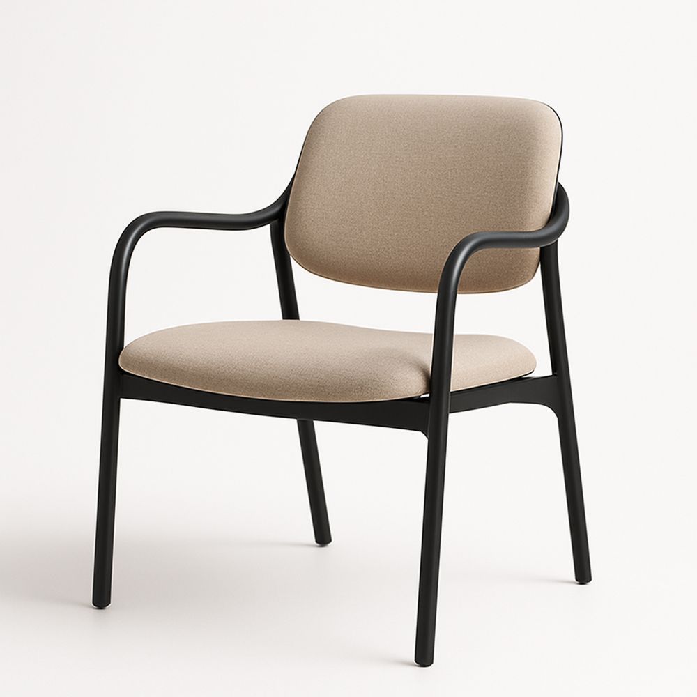 Krzesło metalowe tapicerowane beżowe 85 cm