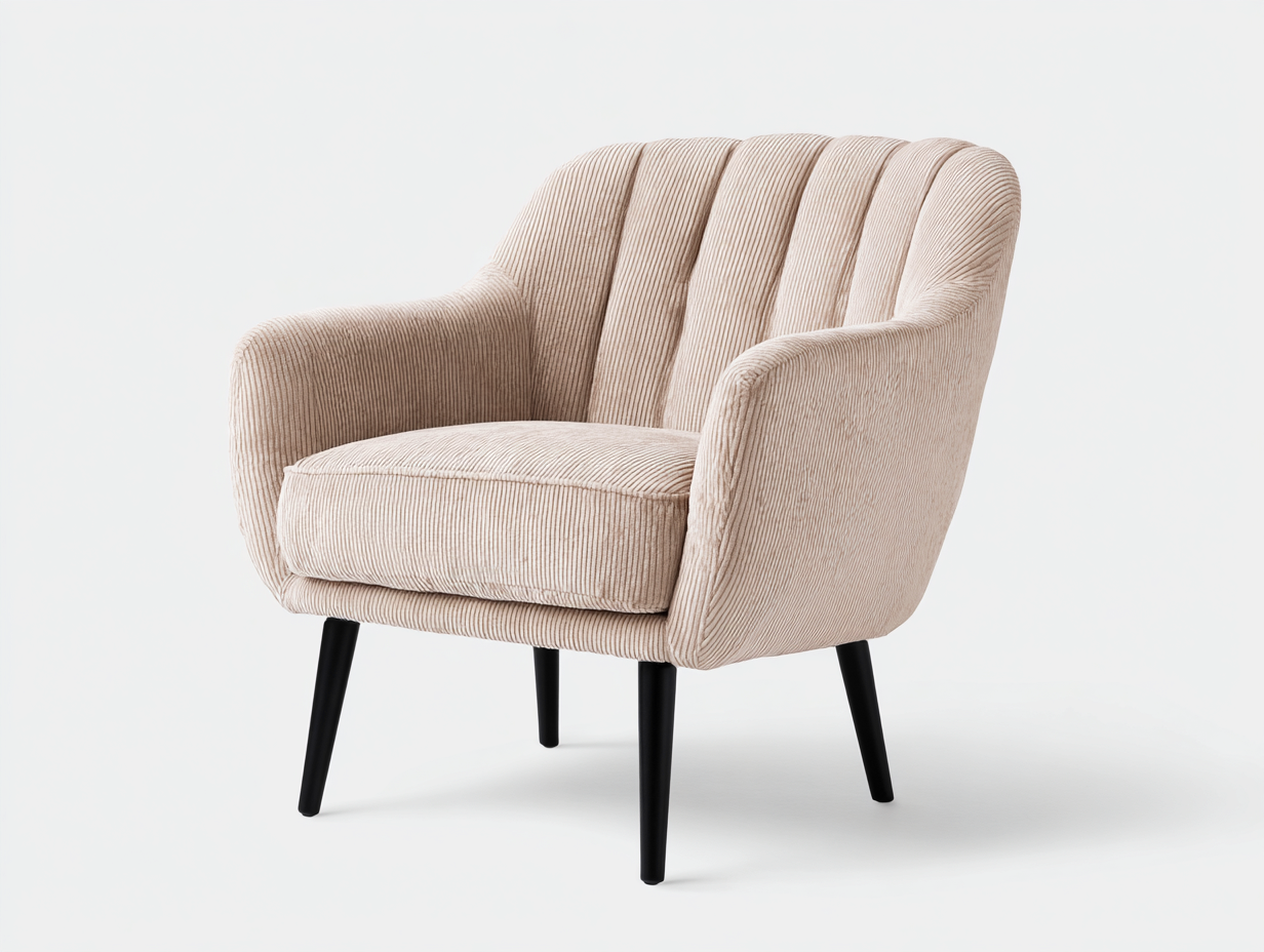 Stoffsessel-Stoff-Holz-74x82x78 cm-Beige-Moderner Stil-Cottauploft