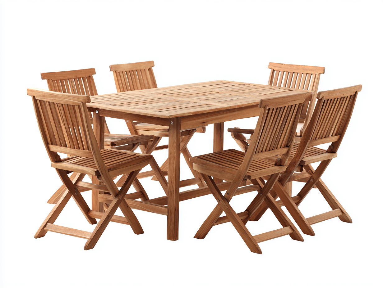 Garten Essgarnituren - Holz - 150 x 90 x 75 cm - Natur - Klassisch-Cottauploft