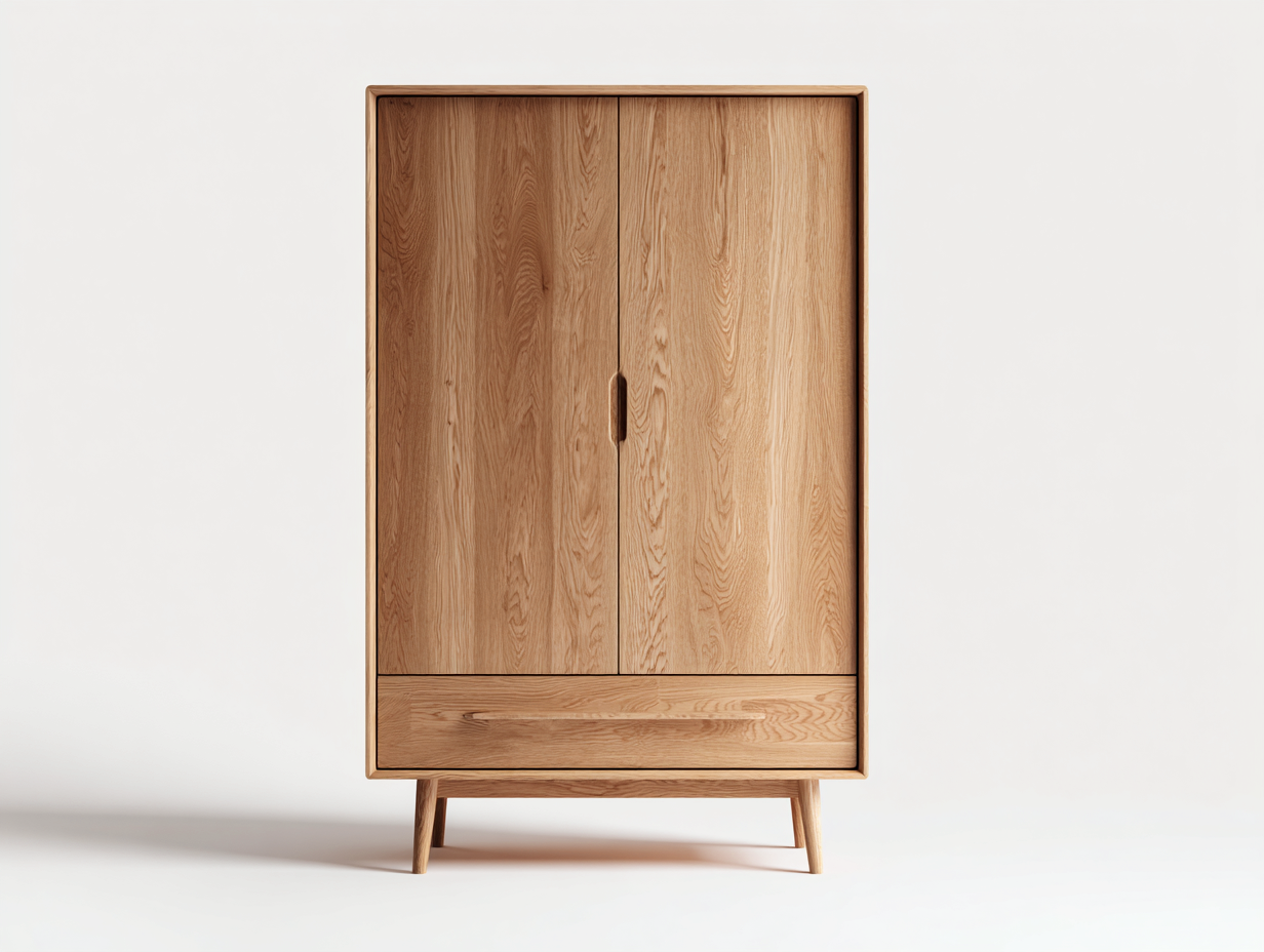 Kleiderschrank mit zwei Türen Holz 100x60x190 cm - Eichefarben - Modernes Design für Schlafzimmer-Cottauploft