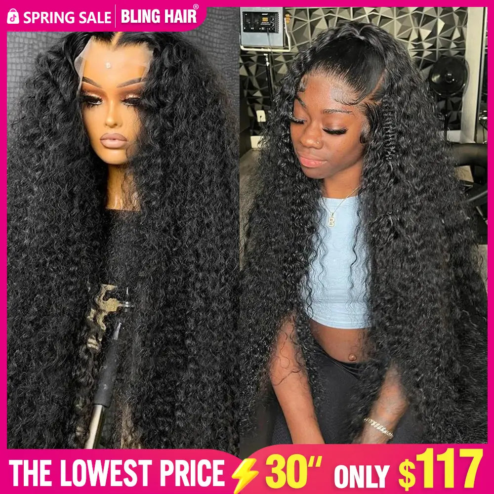 Deep Wave Lace Frontal Wig 13x4/13x6 HD Transparent Human Hair Curly Wigs for Women
