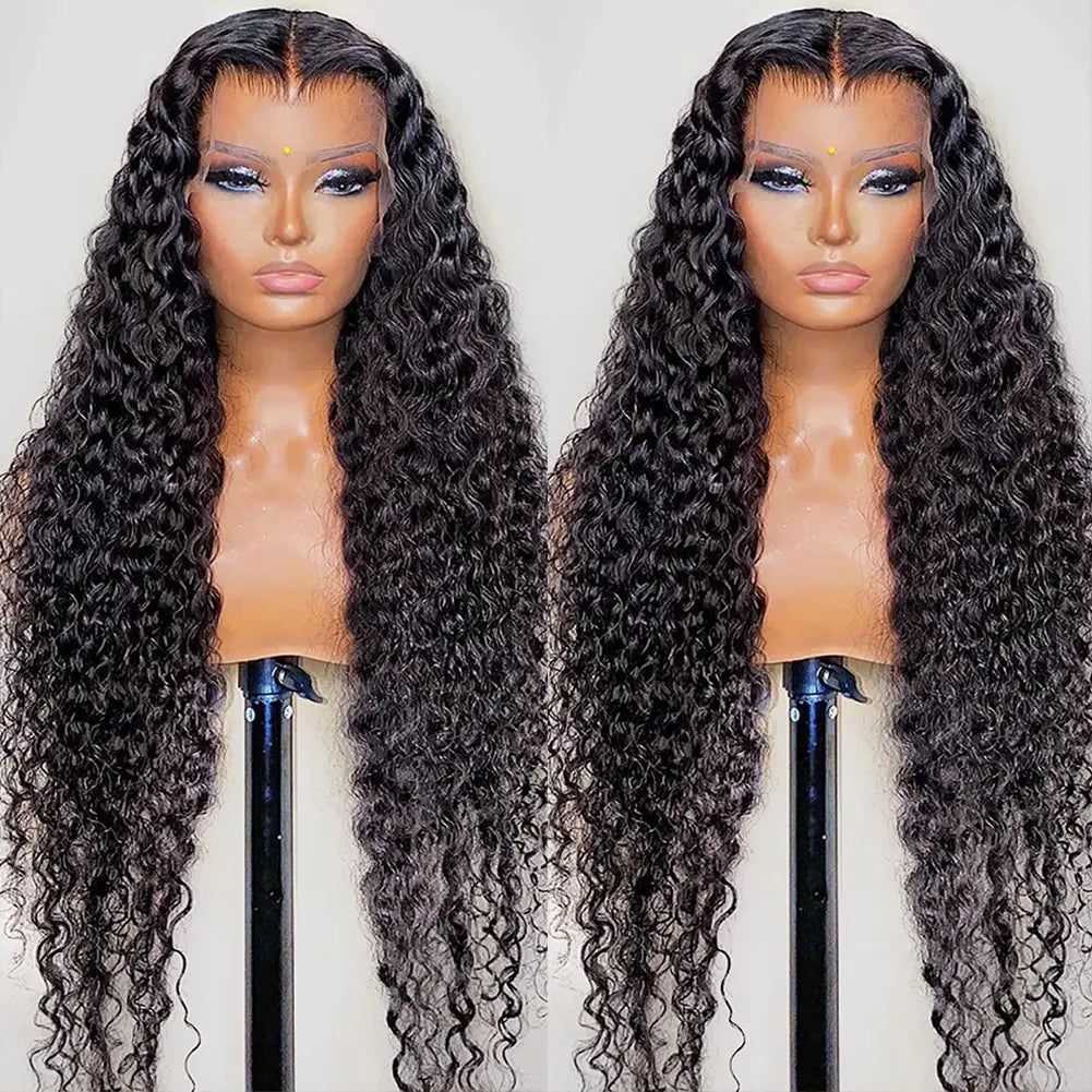 Deep Wave Lace Frontal Wig 13x4/13x6 HD Transparent Human Hair Curly Wigs for Women