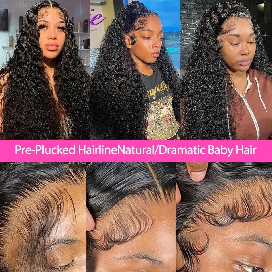Deep Wave Lace Frontal Wig 13x4/13x6 HD Transparent Human Hair Curly Wigs for Women