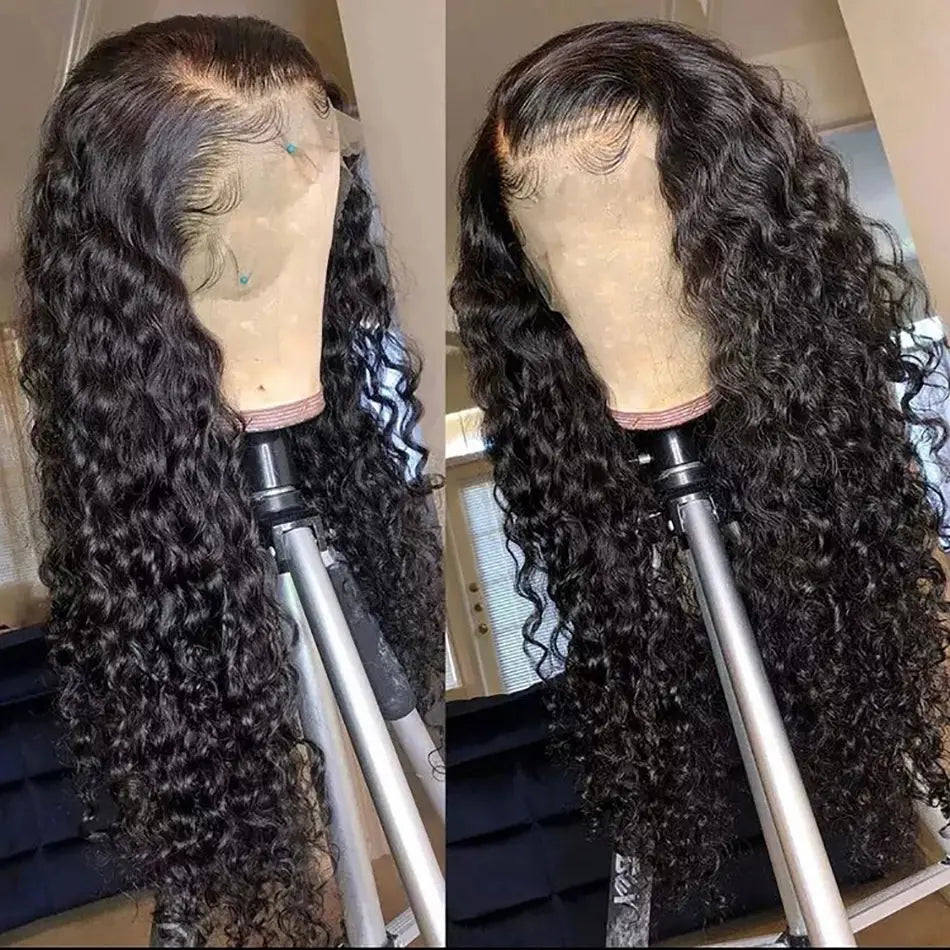 Deep Wave Lace Frontal Wig 13x4/13x6 HD Transparent Human Hair Curly Wigs for Women