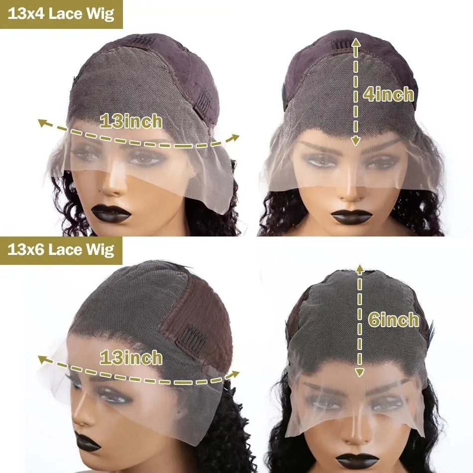Deep Wave Lace Frontal Wig 13x4/13x6 HD Transparent Human Hair Curly Wigs for Women