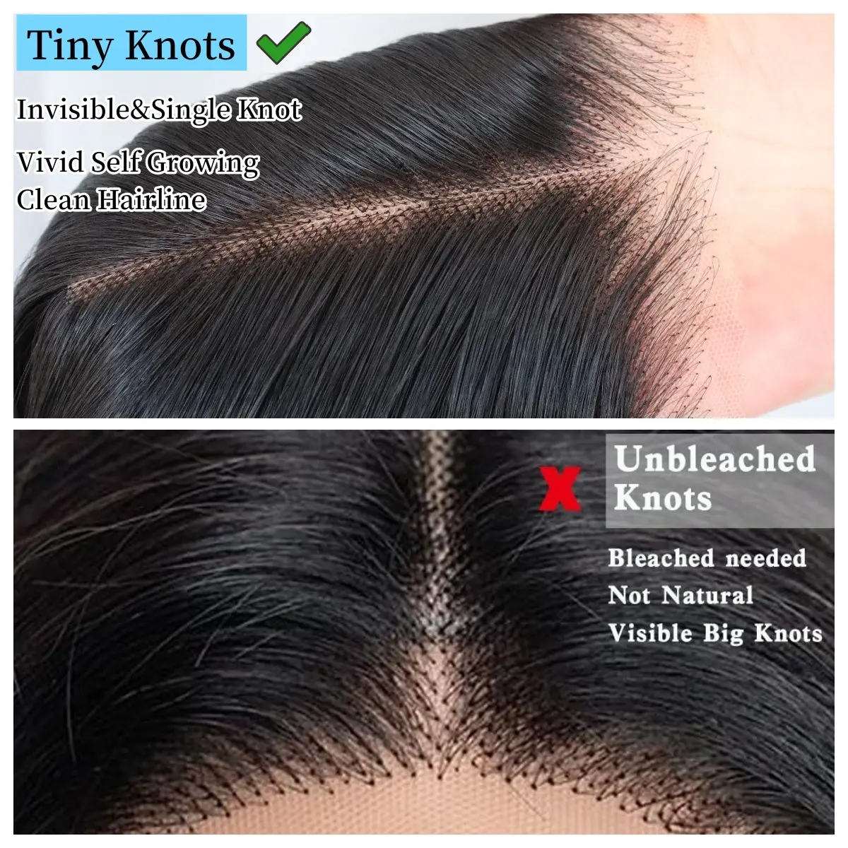 9x7 Glueless Synthetic Lace Front Wig - Pre-Plucked, Pre-Cut Straight Wig with Natural Hairline and Tiny Knots, No Glue Needed