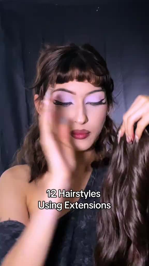 Invisible Clip-In Synthetic Hair Extensions - Thick Natural Long Wavy Hairpiece with Double Weft and 4/3/2 Secure Clips for Women