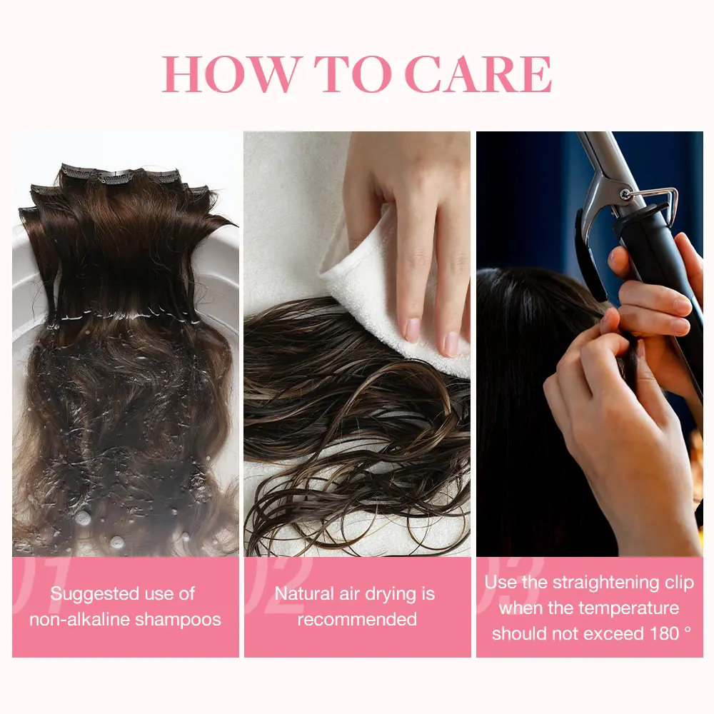 Clip-In Human Hair Extensions - Natural Straight Remy Hair, Easy to Style, Soft for Women
