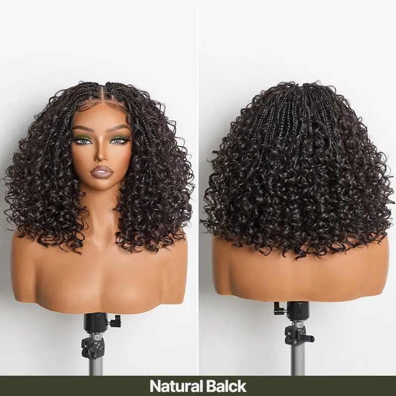 13x6 HD Lace Wig – 12” Boho Braids Water Wave, Pre-Cut, Glueless, Premium Fiber, Beginner Friendly