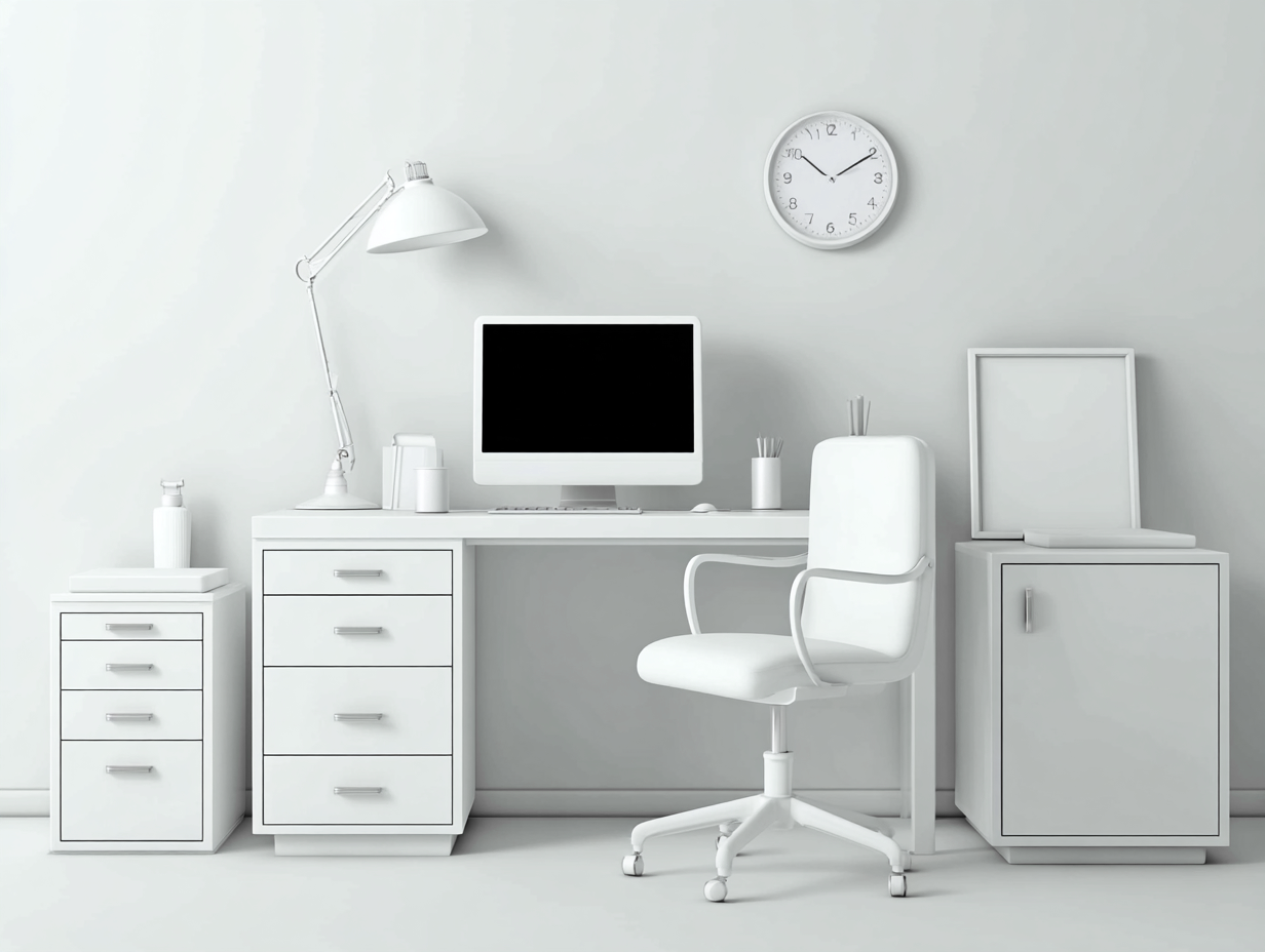 Schreibtisch-Holzwerkstoff-160x65x75 cm-Weiß-Moderner Büro Stil-Havengetbase