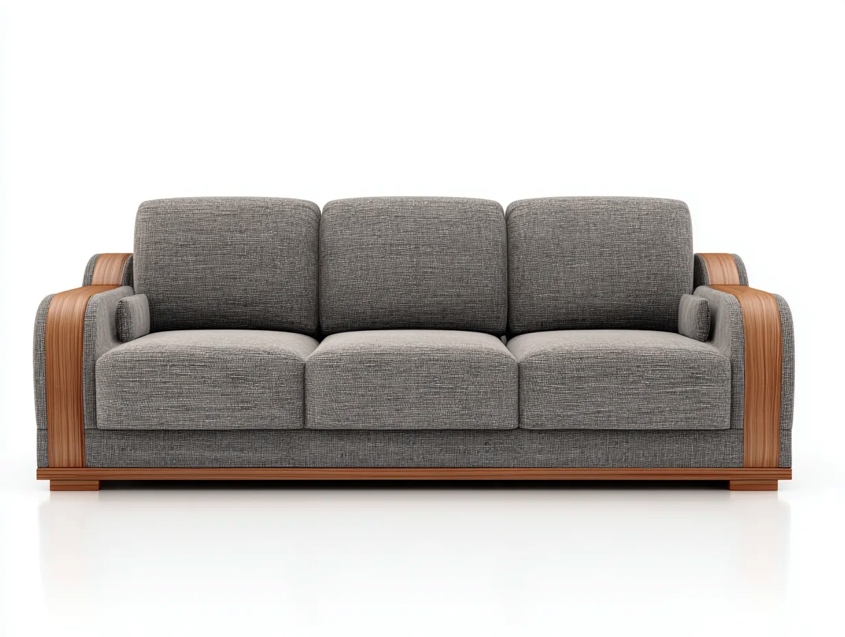 Gerades Sofa-Stoff-Holz-219 x 95 x 88 cm-Grau-Modernes Design-Havengetbase