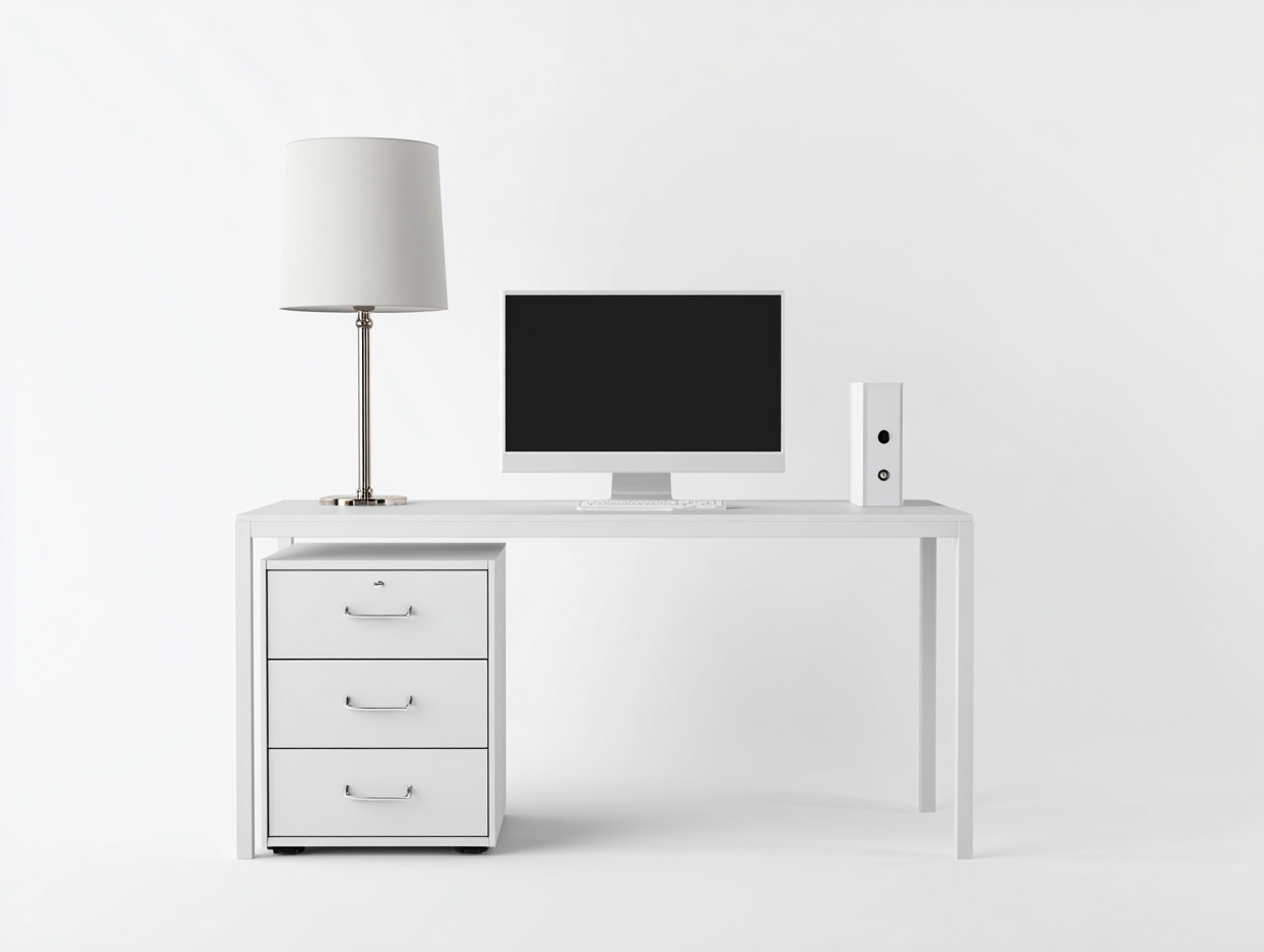 Schreibtisch-Holzwerkstoff-140x60x74 cm-Weiß-Moderner Büro Stil-Havengetbase