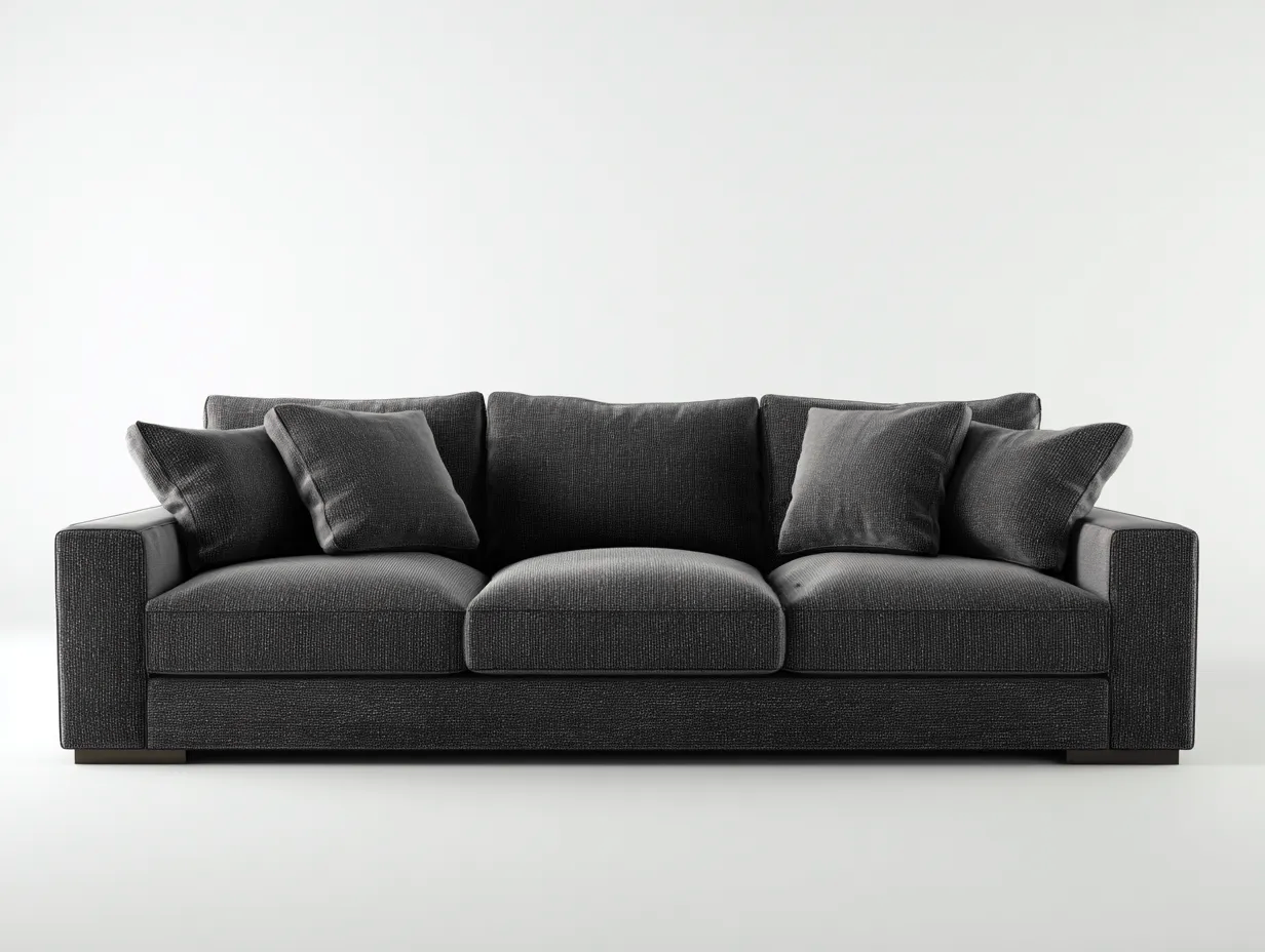 Gerades Sofa-Stoff-Holz-226 x 97 x 87 cm-Dunkelgrau-Modernes Design-Havengetbase