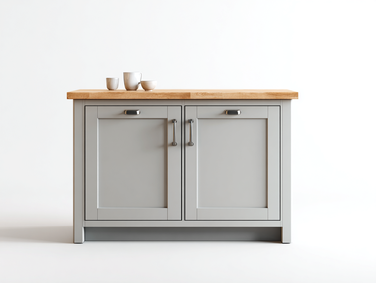 Aparador de madera 100x40x85 cm gris claro para comedor estilo moderno-Cottagolab