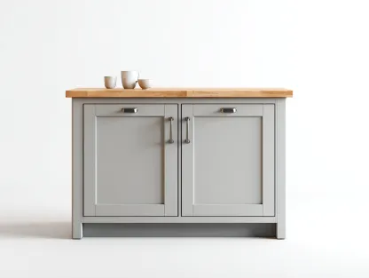 Aparador de madera 100x40x85 cm gris claro para comedor estilo moderno-Cottagolab