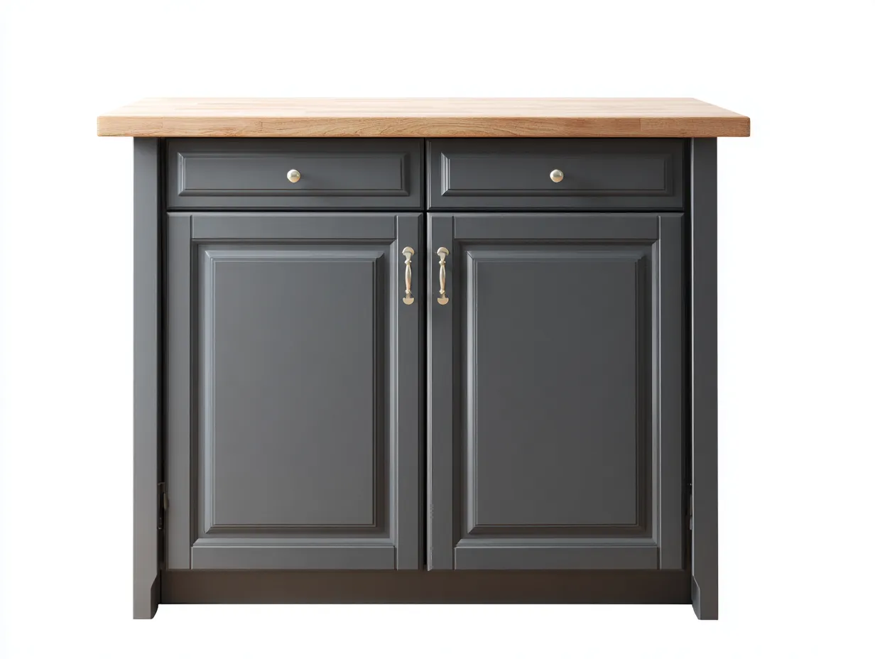 Aparadores madera maciza 100x40x80 cm gris oscuro con encimera natural para salón diseño clásico-Cottagolab