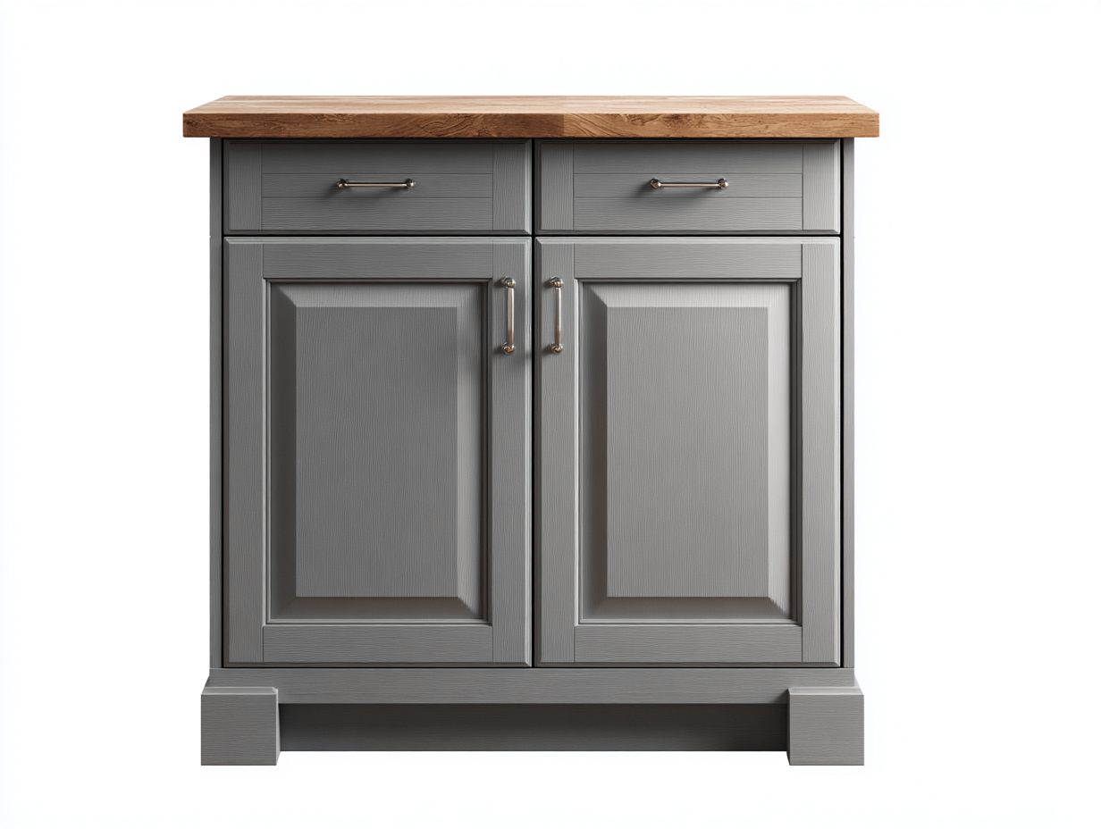 Aparador de madera 100x40x90 cm gris y marrón para salón comedor - 2 puertas 2 cajones - diseño moderno rústico-Cottagolab