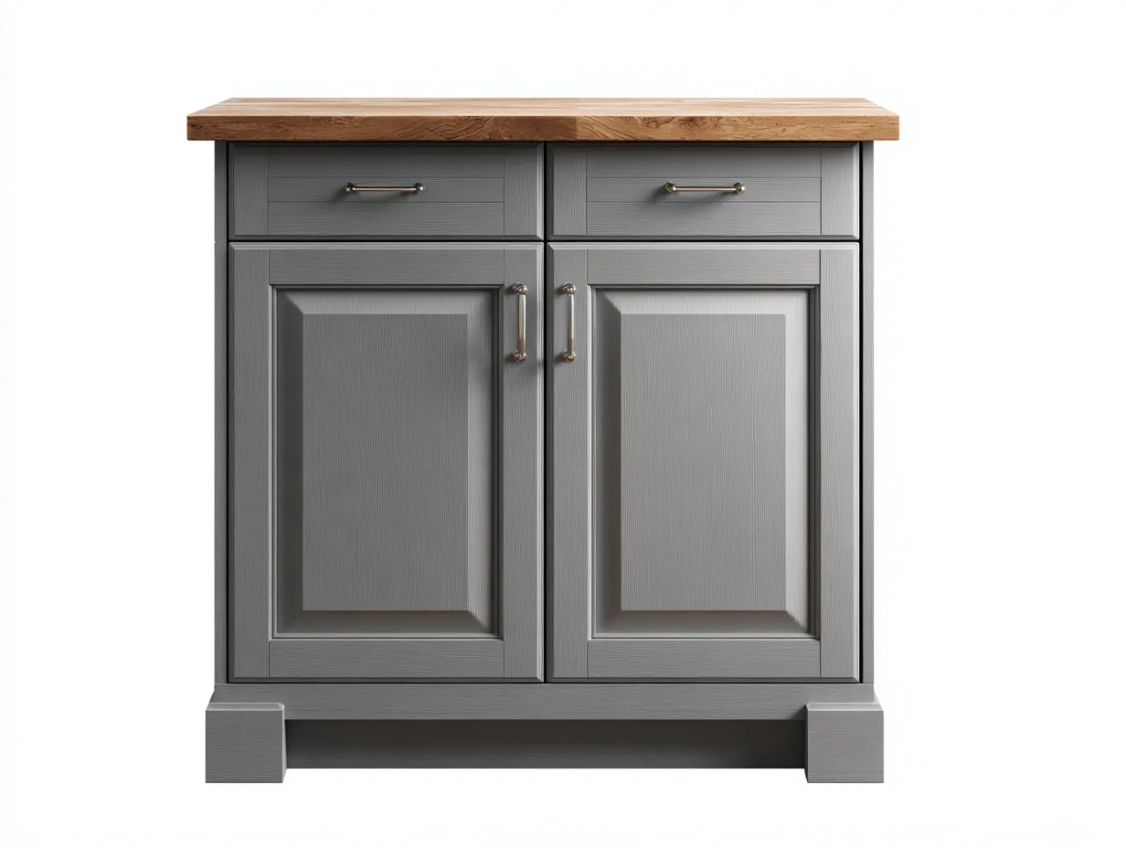 Aparador de madera 100x40x90 cm gris y marrón para salón comedor - 2 puertas 2 cajones - diseño moderno rústico-Cottagolab