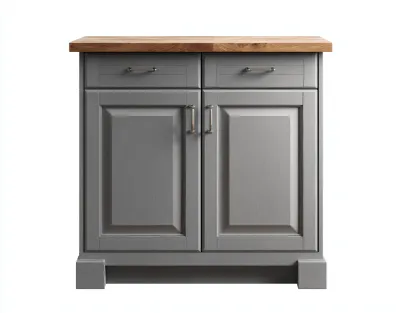 Aparador de madera 100x40x90 cm gris y marrón para salón comedor - 2 puertas 2 cajones - diseño moderno rústico-Cottagolab