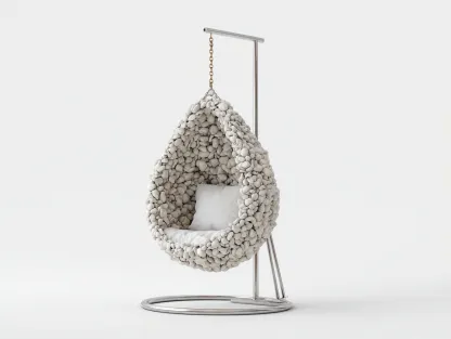 Sillones colgantes acero 100x100x190 cm blanco con cojín para jardín diseño moderno-Cottagolab