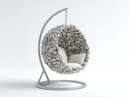 Sillones colgantes acero 105x105x195 cm gris claro con cojín para jardín diseño moderno-Cottagolab