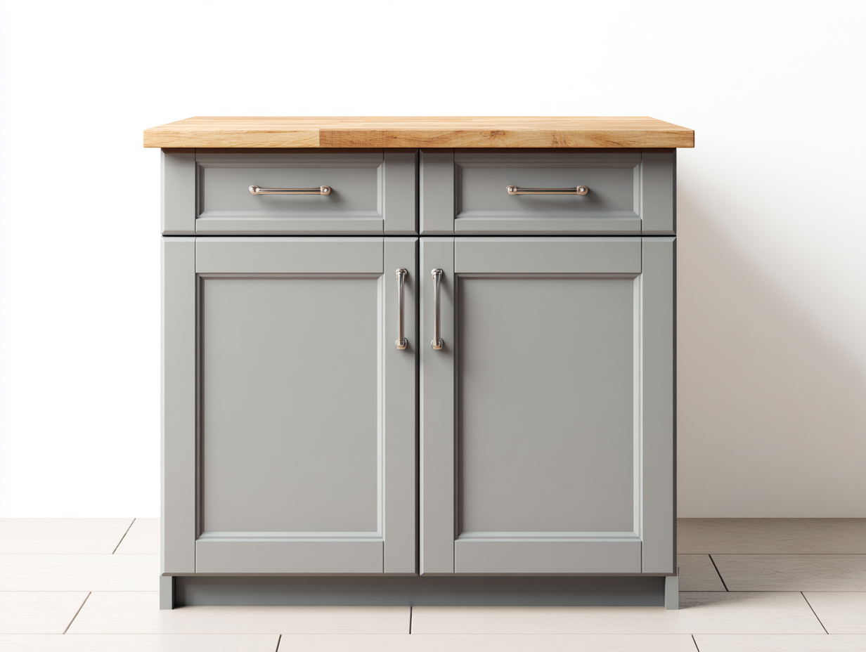 Aparador de madera 80x40x85 cm gris claro para salón estilo moderno-Cottagolab