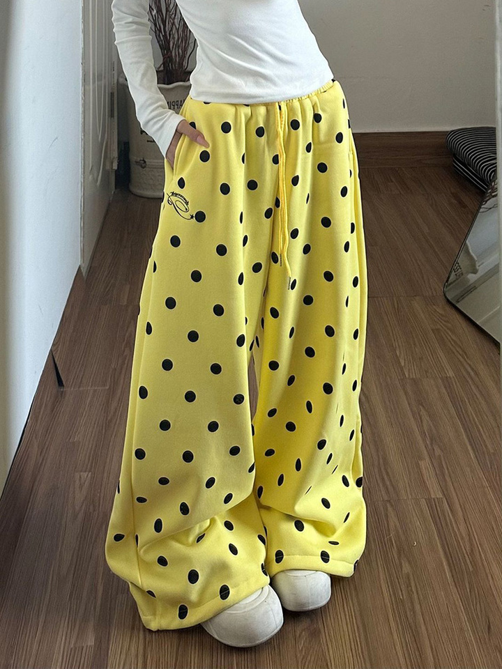 Sutterhie - Pantalon de Sport Rétro Y2K Femme - Pantalon Large Taille Haute Style Streetwear - Collection Printemps