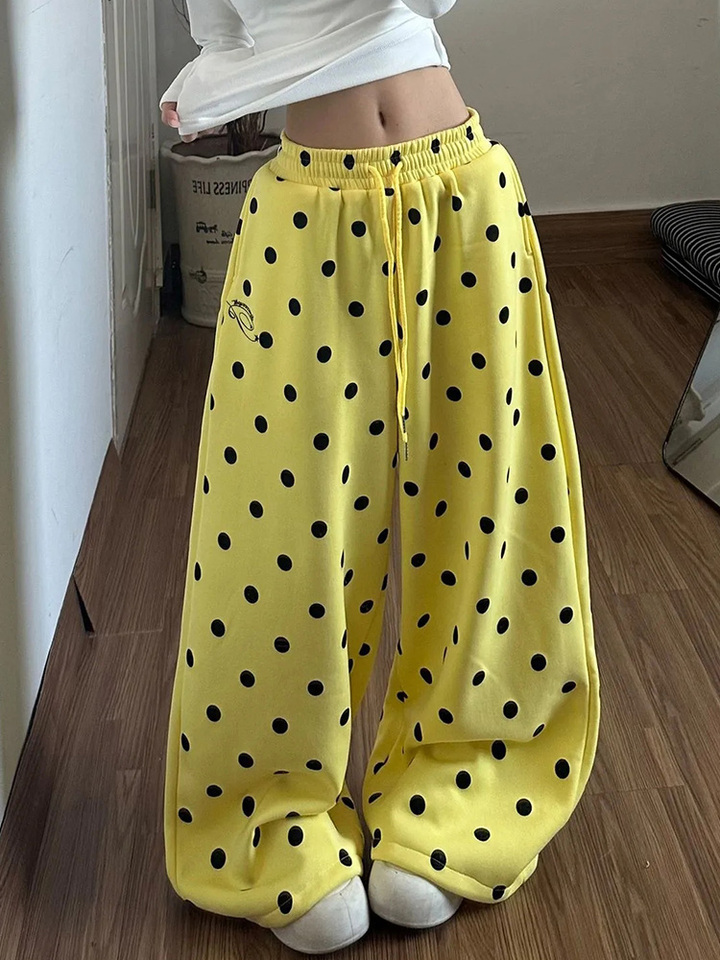 Sutterhie - Pantalon de Sport Rétro Y2K Femme - Pantalon Large Taille Haute Style Streetwear - Collection Printemps