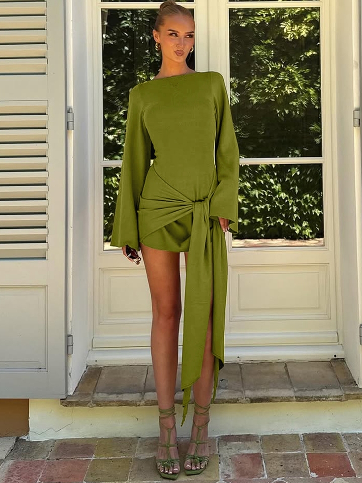 Sutterhie - Robe Mini Slim Fit à Lacets pour Femme - Robe de Soirée et Club Chic - Collection Automne 2026