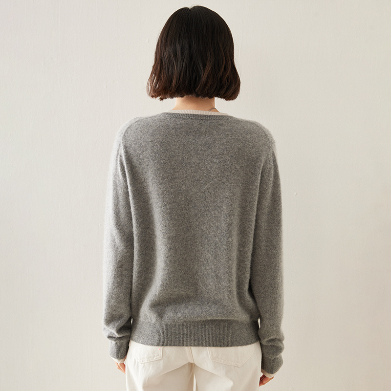 Sutterhie - Pull en Cachemire 100% Pur pour Femme - Chandail en Maille à Col Rond - Collection Hiver Premium