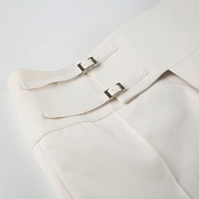 Sutterhie - Pantalon Vintage Y2K pour Femme - Pantalon Droit Taille Basse avec Boutons - Style Streetwear Casual