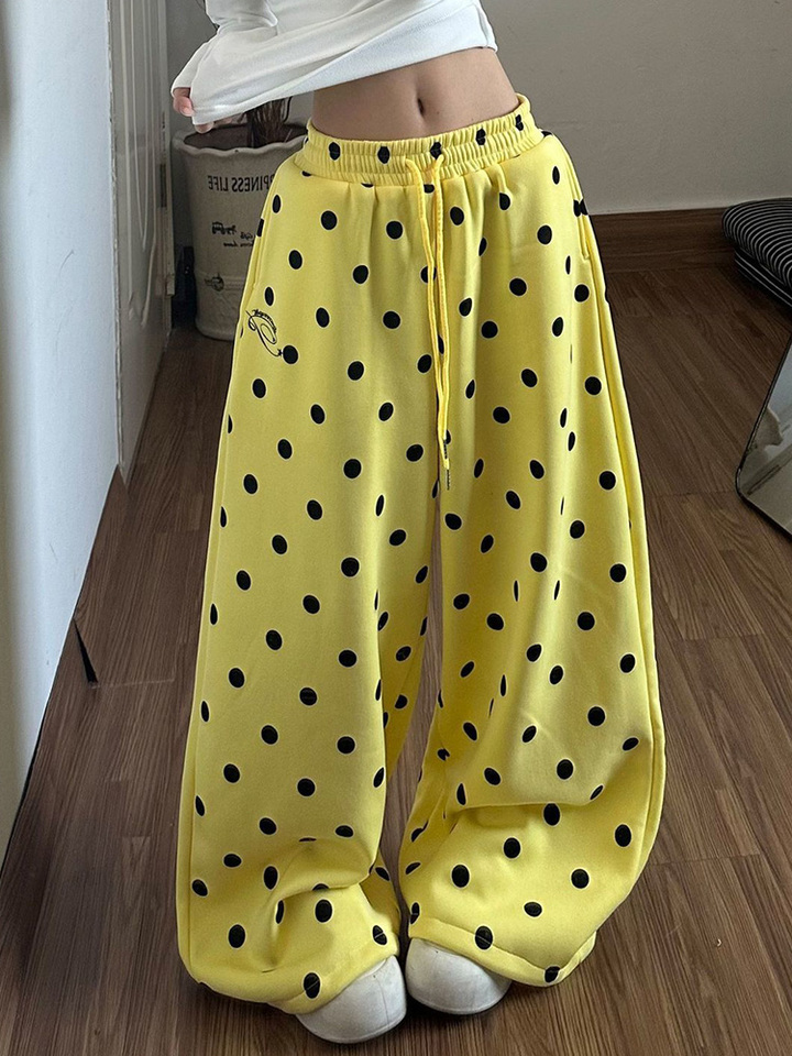 Sutterhie - Pantalon de Sport Rétro Y2K Femme - Pantalon Large Taille Haute Style Streetwear - Collection Printemps