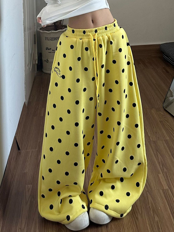 Sutterhie - Pantalon de Sport Rétro Y2K Femme - Pantalon Large Taille Haute Style Streetwear - Collection Printemps