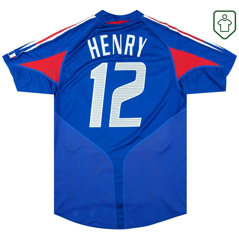 Herren Frankreich 2004/06 Home Retro Shirt Henry #12