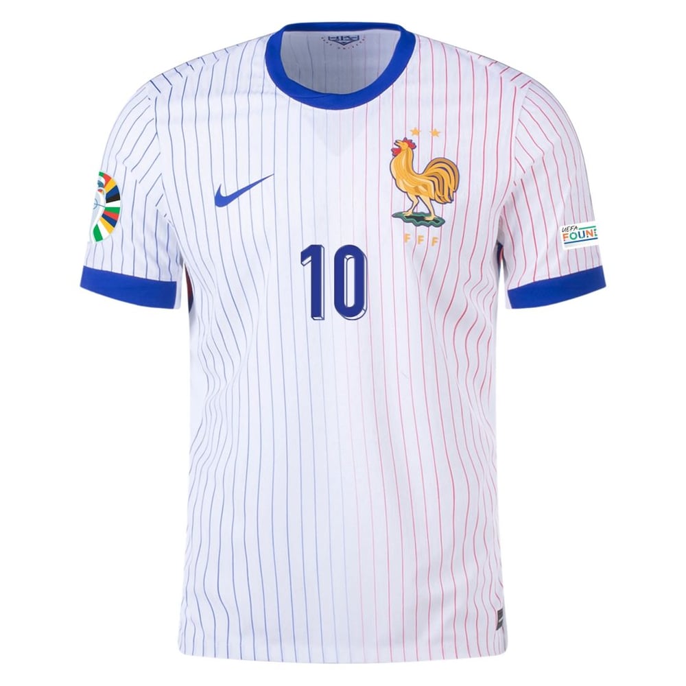 Kylian Mbappe #10 Frankreich Spieler Version Auswärts Jersey EURO 204