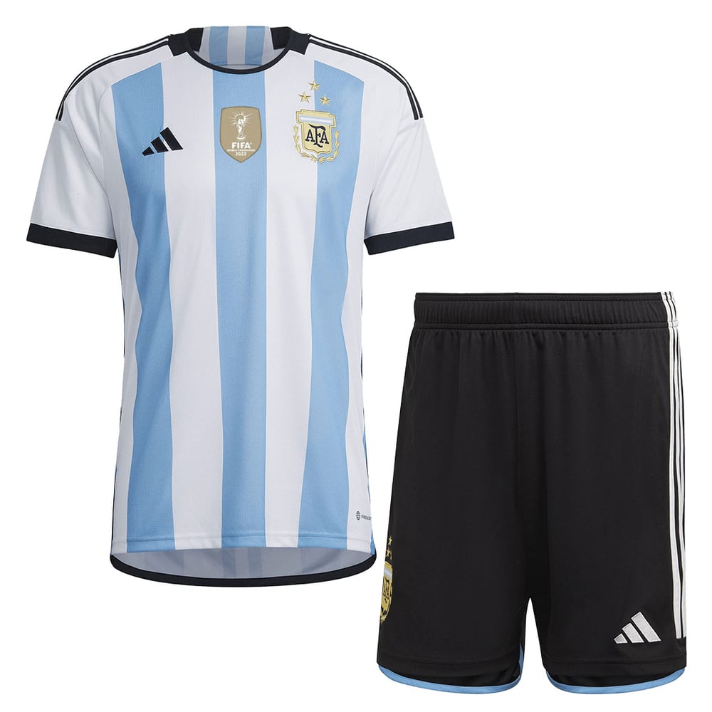 Kinder Argentinien Home Jersey Shorts Weltmeister schaft 2022