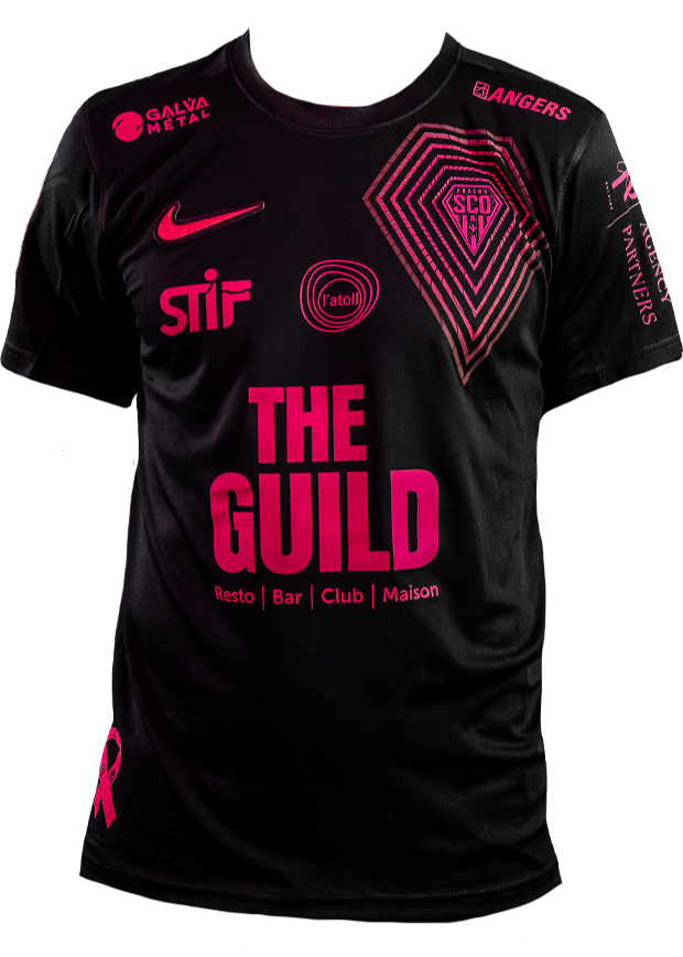 Kinder Angers SCO 2025/26 Drittes rosa Oktober-Shirt