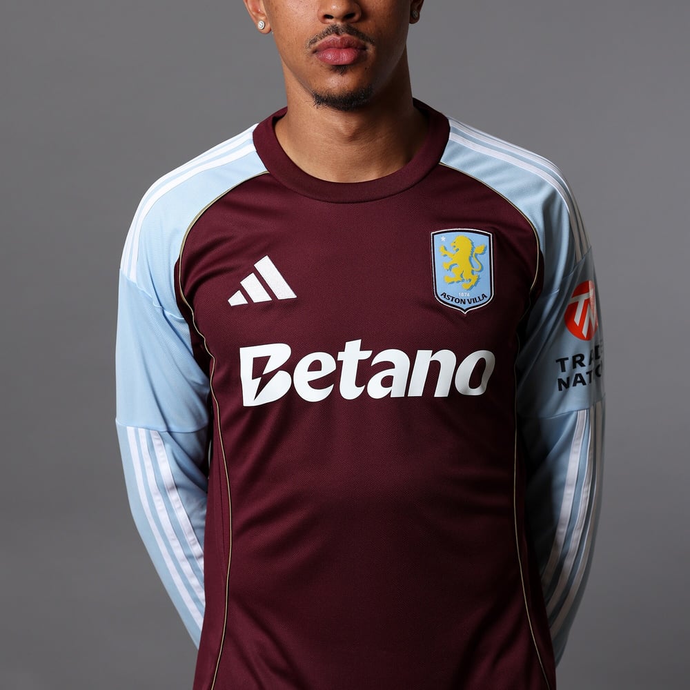 Kinder Aston Villa 2025/26 Zuhause Langarm Hemd