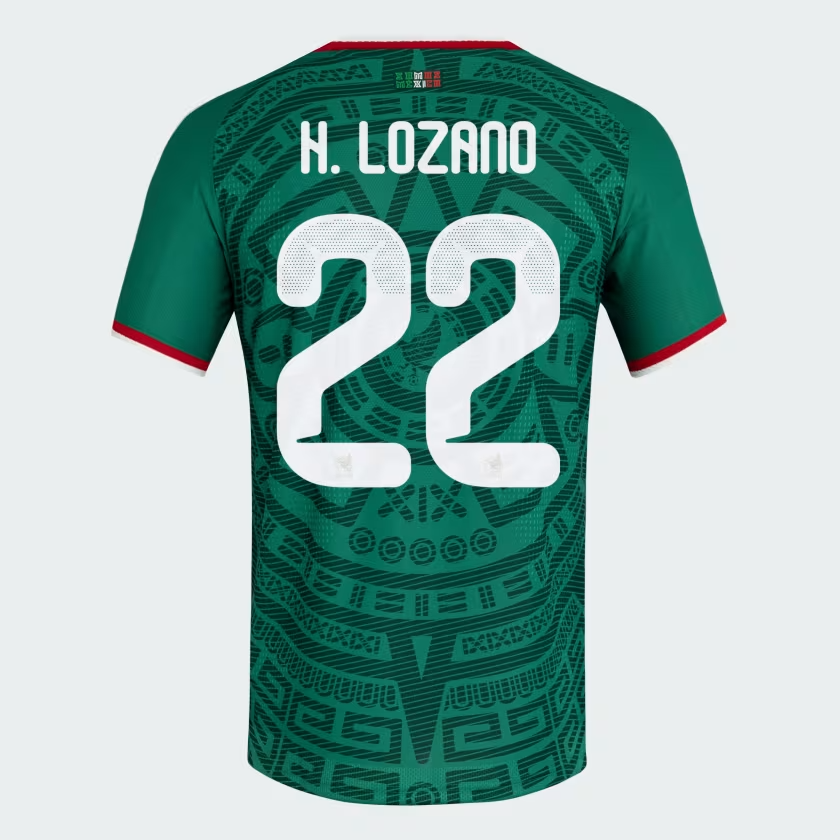 Kinder Mexiko 2026 Heim authentisches WM-Shirt H. LOZANO #22