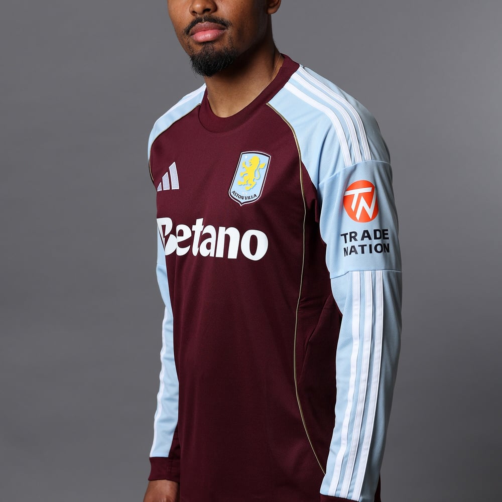 Kinder Aston Villa 2025/26 Zuhause Langarm Hemd