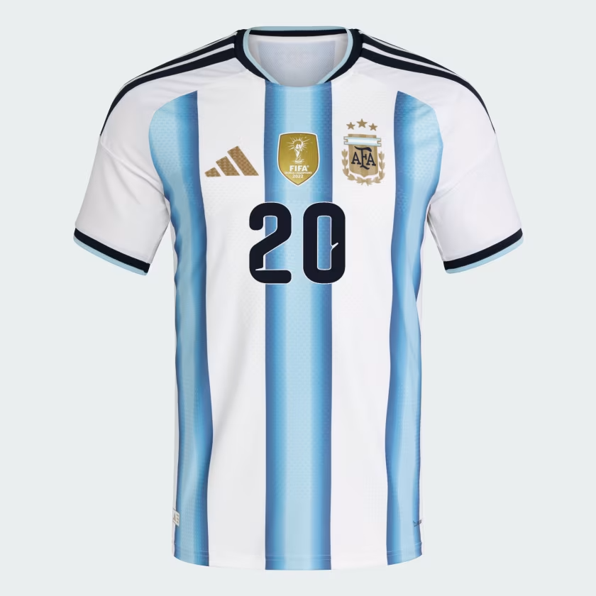 Kinder Argentinien 2026 Heim authentisches WM-Shirt MAC ALLISTER #20