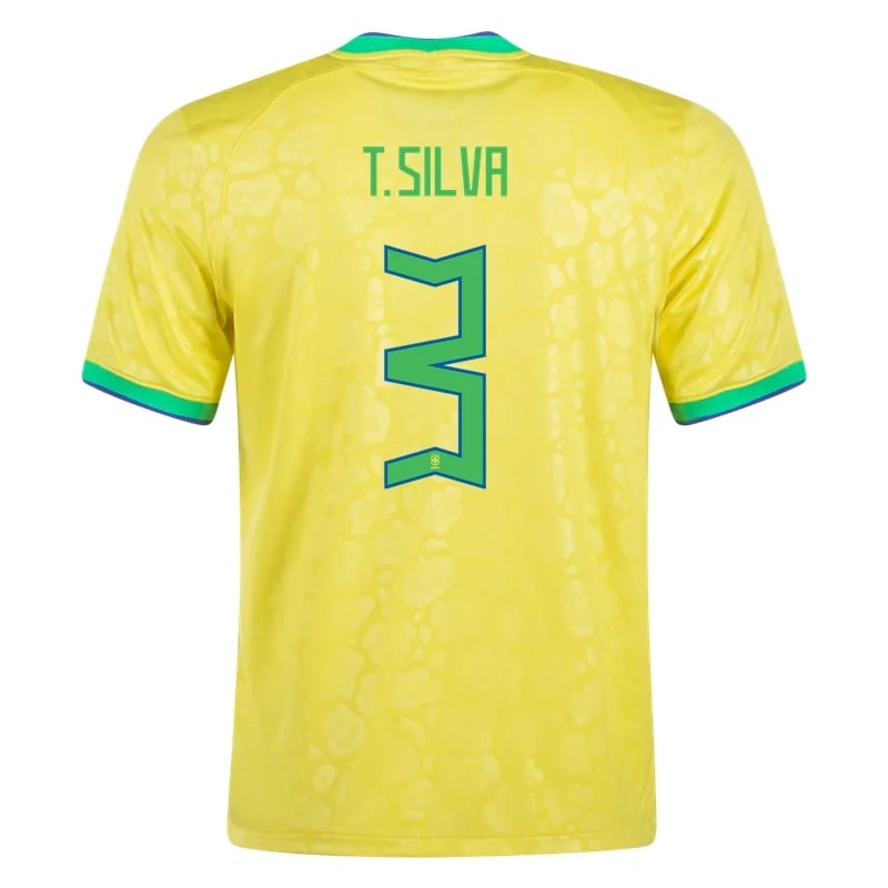 Thiago Silva #3 Brasilien Home Jersey Weltmeister schaft 2022