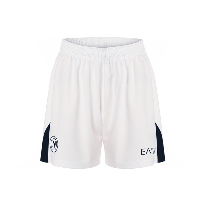 Männer Napoli 2024/25 Home Shorts-Weiß/Marineblau