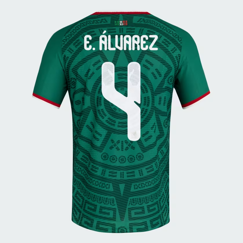Männer Mexiko 2026 Heim Authentisches WM-Shirt E. LLVAREZ #4