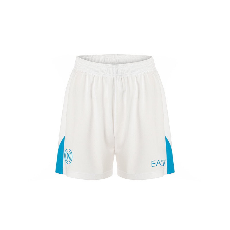 Kinder Napoli 2024/25 Home Shorts-Weiß/Himmelblau