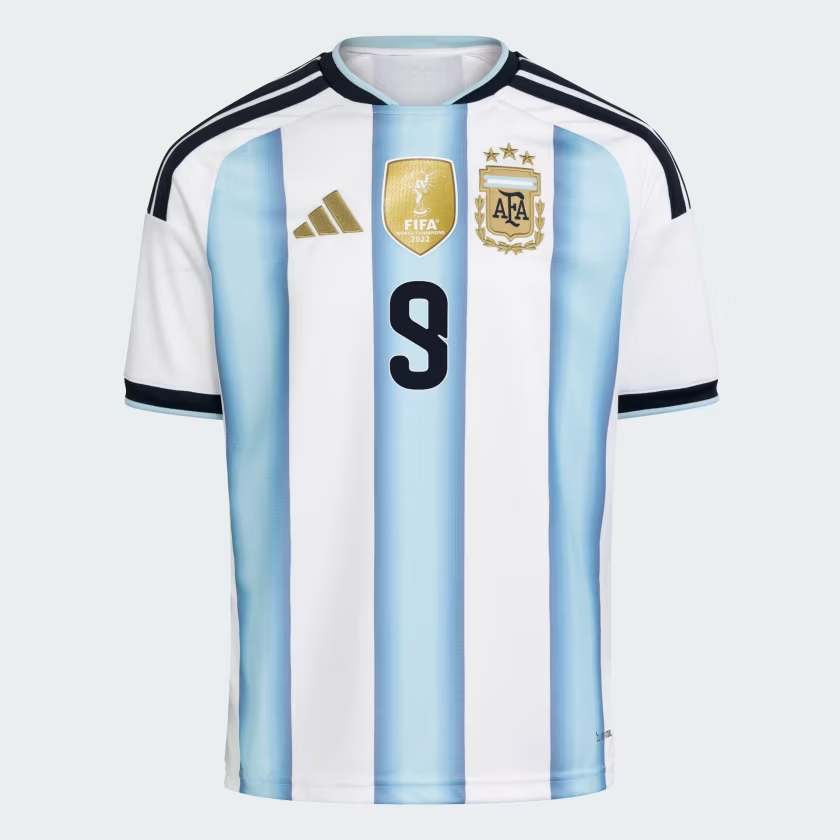 Kinder Argentinien 2026 Heim authentisches WM-Shirt J. LVAREZ #9