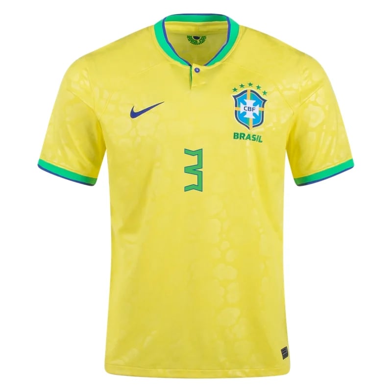 Thiago Silva #3 Brasilien Home Jersey Weltmeister schaft 2022