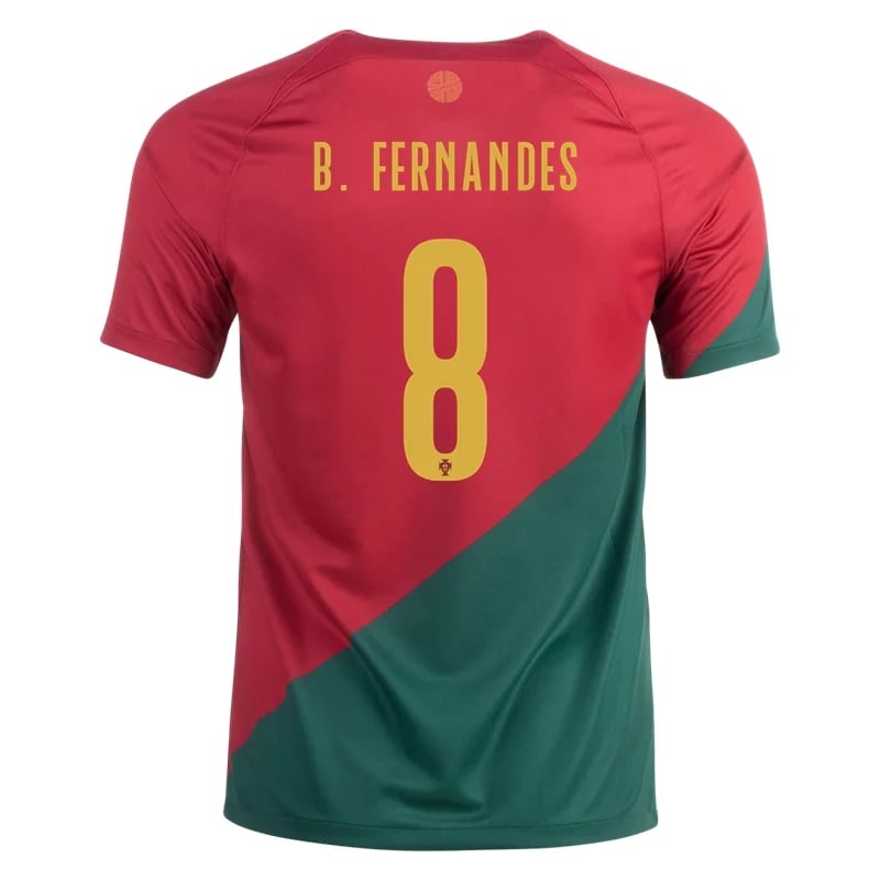Bruno Fernandes #8 Portugal Home Jersey Weltmeister schaft 2022