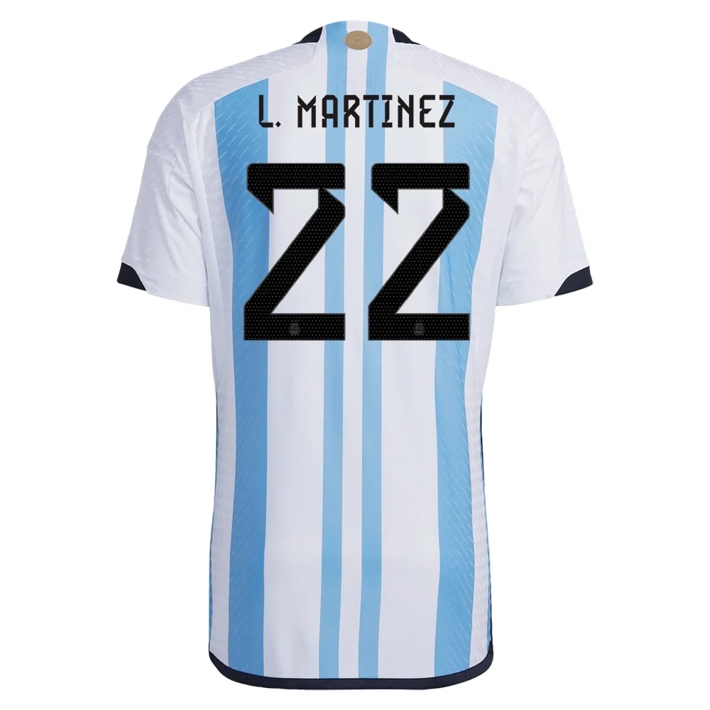 Lautaro Martinez #22 Argentinien Home Jersey Weltmeister schaft 2022