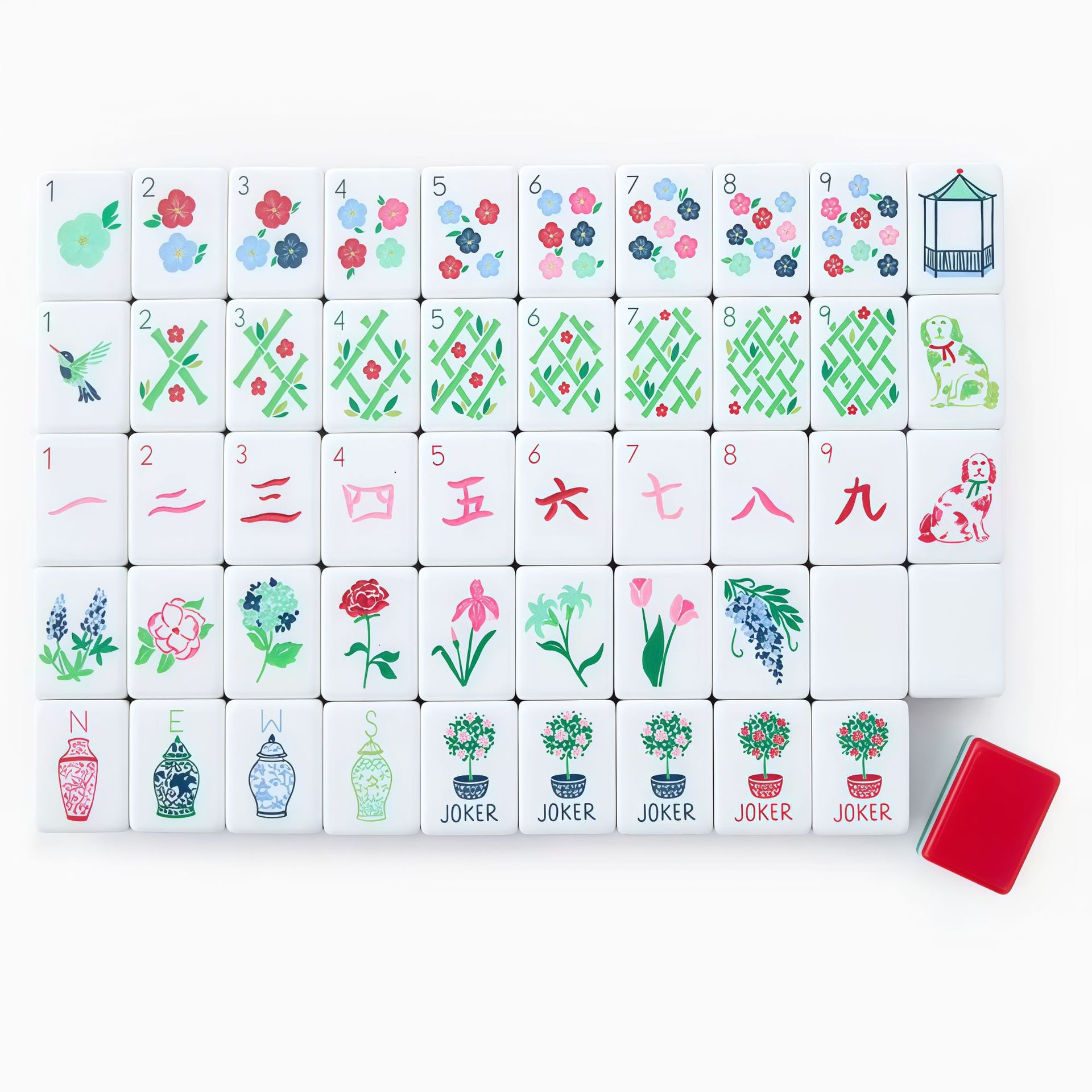 4-Layer Acrylic American Mahjong Tiles Set, Colorful Western Mahjong for Family Game Night